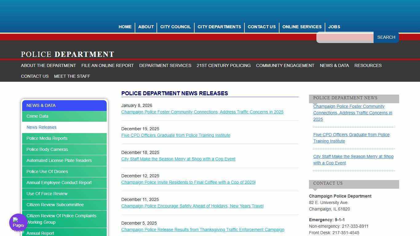 News Releases - City of Champaign